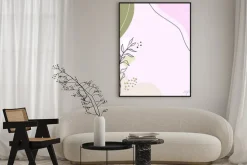 Plakat: Modern abstract floral art vector leaves background.