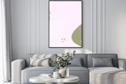 Plakat: Modern abstract floral art vector leaves background.