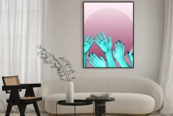 Plakat: Modern conceptual art poster with a hands in a surrealism style.