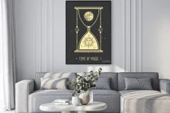 Plakat: Modern magic witchcraft card with astrology hourglass with sun
