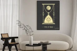 Plakat: Modern magic witchcraft card with astrology hourglass with sun