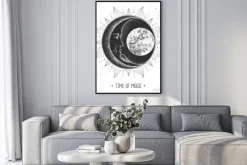 Plakat: Modern magic witchcraft card with astrology sun and moon sign