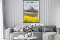Plakat: Montana retro poster. usa montana travel illustration. united
