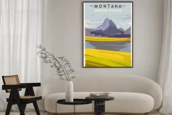 Plakat: Montana retro poster. usa montana travel illustration. united