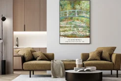 Plakat: Most nad stawem z liliami wodnymi sztuka claude monet