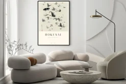 Plakat: Motyle i ćmy reprodukcja hokusai