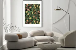 Plakat: Motyw owoców tropikalnych w stylu william morris