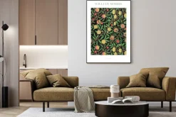 Plakat: Motyw owoców tropikalnych w stylu william morris