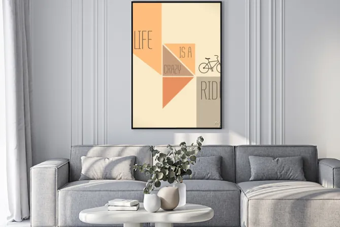 Plakat: Motywacja cytat - życie jest szalone jazdy