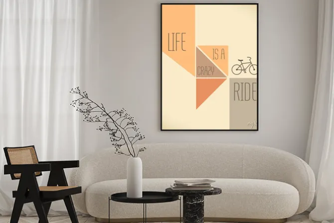 Plakat: Motywacja cytat - życie jest szalone jazdy