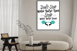 Plakat: Motywacyjny napis dla ćwiczących na siłowni