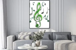 Plakat: Musik, violinschlüssel, muzyka