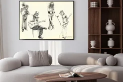 Plakat: Muzycy - kolekcja rysunków ręcznych do wektora