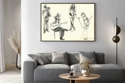 Plakat: Muzycy - kolekcja rysunków ręcznych do wektora