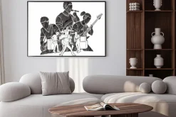 Plakat: Muzyk grający muzykę razem, zespół muzyczny, artysta wektor graficzny