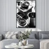 Plakat: Młynek do kawy czarno-biała fotografia vintage