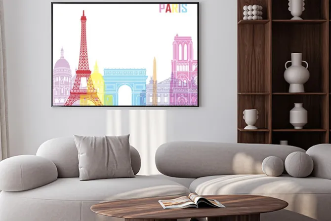 Plakat: Najsłynniejsze budowle paryża w graficznym ujęciu