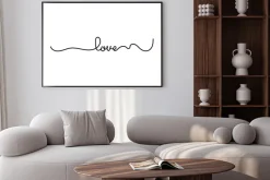 Plakat: Napis love pisane jedną linią