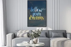 Plakat: Napis podążaj za marzeniami