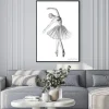 Plakat: Naszkicowana balerina w stylu artystycznym