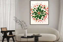 Plakat: Naturalna mandala ułożona z listków