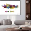 Plakat: New york skyline w akwarela