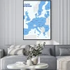 Plakat: Niebieska mapa państw unii europejskiej