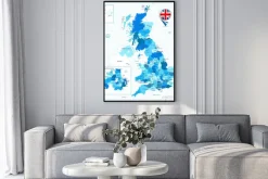 Plakat: Niebieski kolor mapę wielkiej brytanii