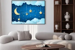 Plakat: Nierealne noc, fantastyczny chmura scape. ilustracji wektorowych