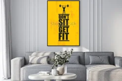 Plakat: Nigdy siedź. nabrać formy. trening i fitness siłownia element