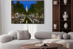 Plakat: Nocny widok zuiderkerk w amsterdamie