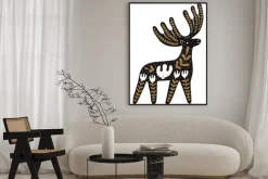 Plakat: Nordic deer. traditional scandinavian folklore animal in decorative