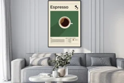 Plakat: Nowoczesna ilustracja z kawą espresso