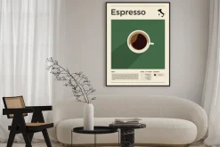 Plakat: Nowoczesna ilustracja z kawą espresso