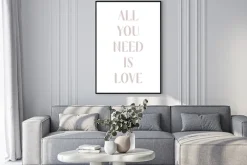 Plakat: Nowoczesna typografia all you need is love