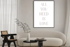 Plakat: Nowoczesna typografia all you need is love