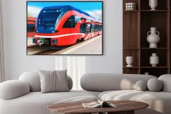 Plakat: Nowoczesny pociąg dużych prędkości