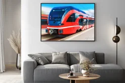 Plakat: Nowoczesny pociąg dużych prędkości