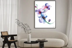 Plakat: Nowy widok storczyków akwareli wyciągnąć rękę do pocztówka samodzielnie