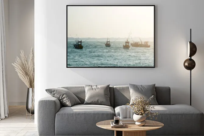 Plakat: Łodzie rybackie