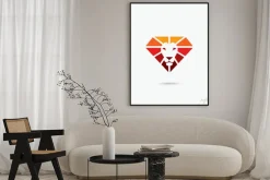 Plakat: Ogień diament symbol lwa