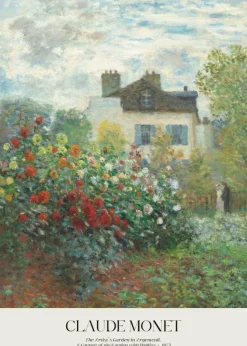Plakat: Ogród artysty w argenteuil z daliami reprodukcja claude monet