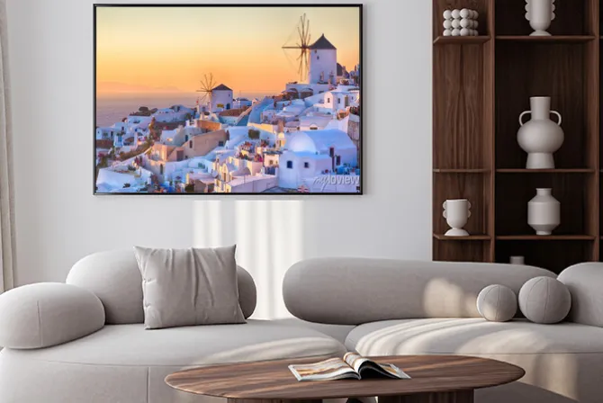 Plakat: Oia o zachodzie słońca