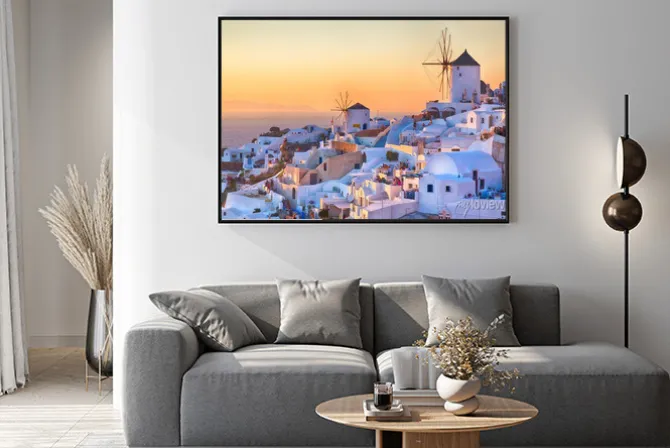 Plakat: Oia o zachodzie słońca