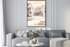 Plakat: Old english street hand drawn