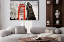 Plakat: Old london komponowanie telefonzelle und big ben