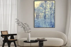 Plakat: Oszronione drzewa