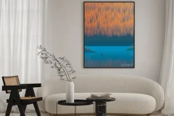 Plakat: Łowienie ryb na jeziorze