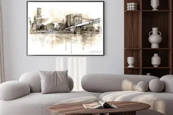 Plakat: Ołówkowy szkic miasta nowy jork