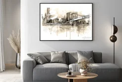 Plakat: Ołówkowy szkic miasta nowy jork